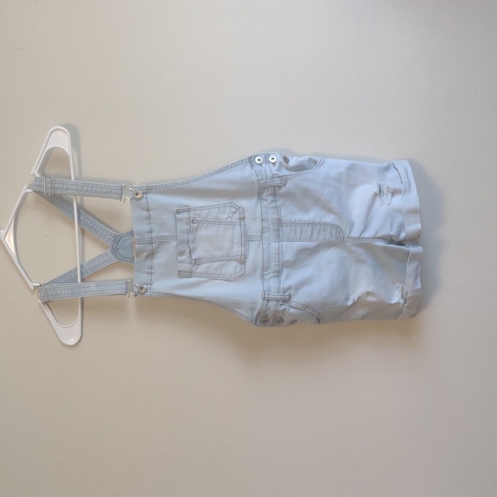 Elite Jeans shorts‎ overalls Size M blue lightly distressed